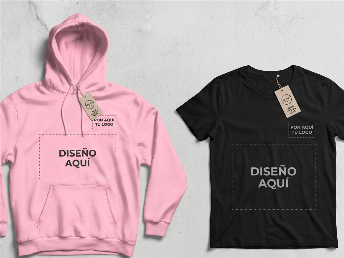 Mockup de polera y polerón personalizados Rocky Blues
